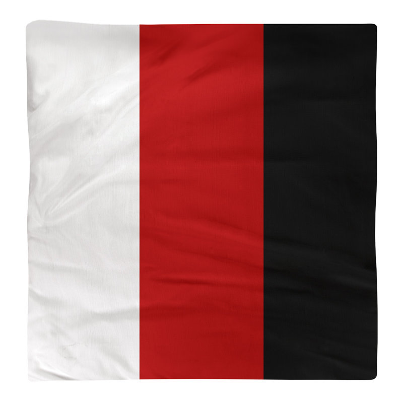 Serviette de noix de football ohio, Blanc / Écarlate / Noir, Sergé de coton, H 10 po x l 10 po x P 0,25 po