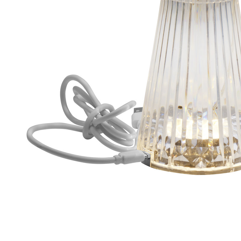 Elements Mushroom Acrylic LED Rechargeable Portable Tabletop Lamp