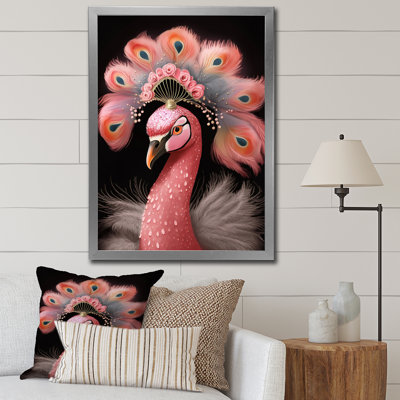 " Pink Flamingo With Pink Crown "
