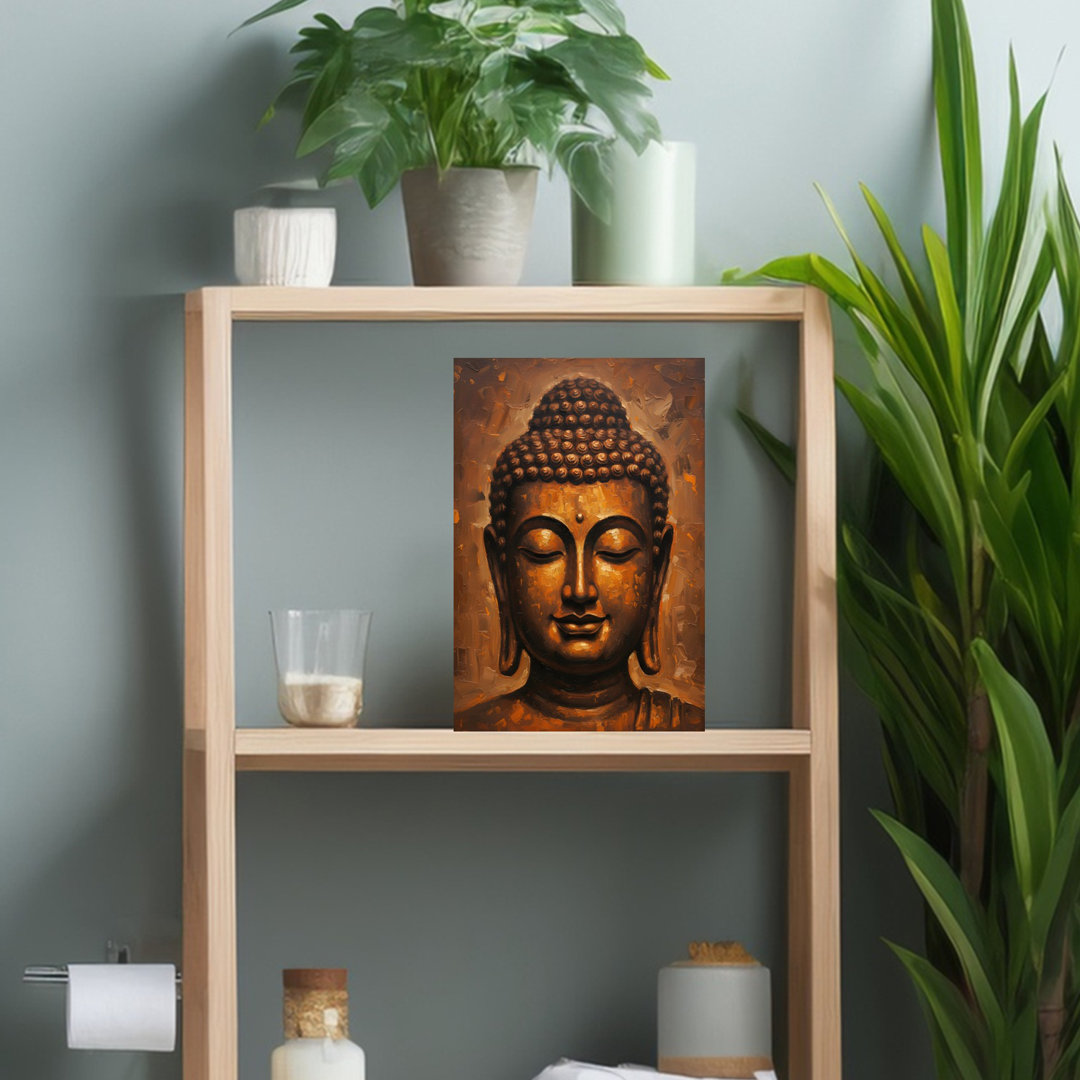 Golden Buddha Meditation Peaceful Serene Tranquil Wall Art Print