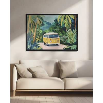 "Vintage Camper Van" Framed Textured Wall Art