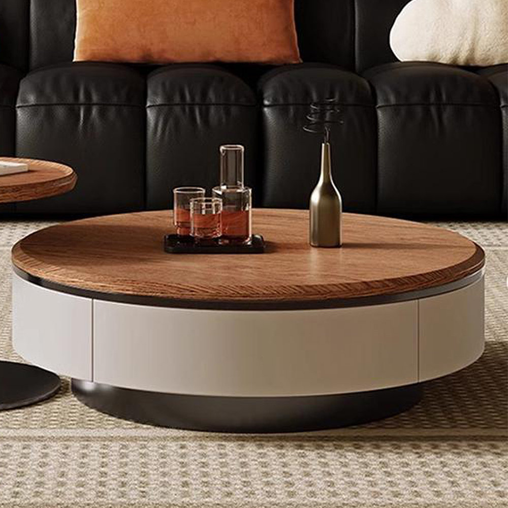 Bkoksety Solid wood round simple retro style tea table - Wayfair Canada