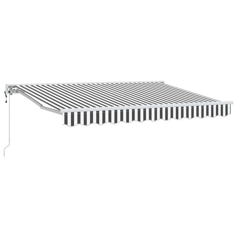 Brayden Studio Retractable Door / Window Awning, Anthracite/White/White, 350 cm W x 200 cm D