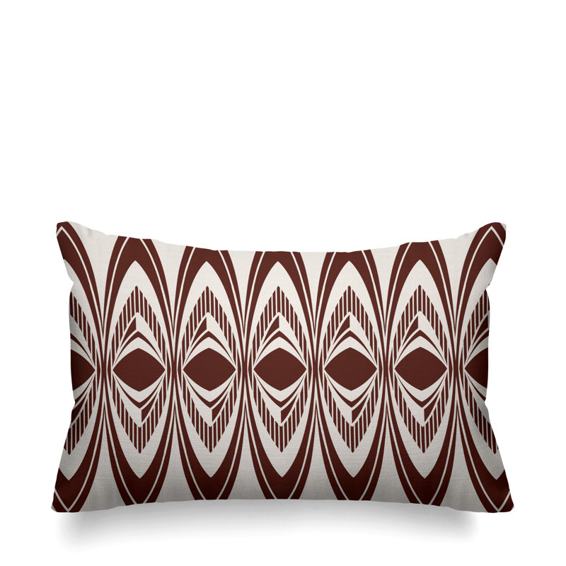 Coussin décoratif intérieur / extérieur Chinasa Tribal, Brun