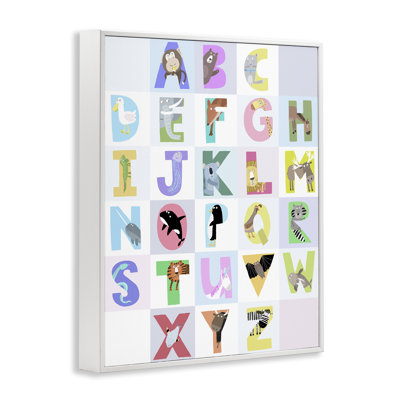 Alphabet animal en giclée encadrée, design par Carla Daly