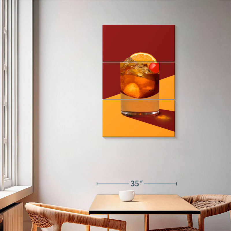 Yarlin Old Fashioned Bar Cocktail, H 57 po x l 36 po