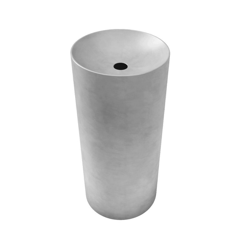 Trueform Concrete Rise 16'' Concrete Circular Bathroom Sink, Graphite, Oil Rubbed Bronze