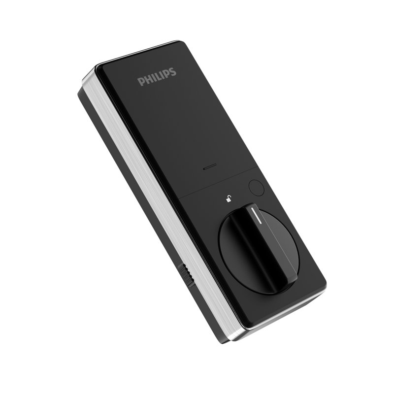 Serrure à pêne dormant électronique sans clé Philips, Nickel satiné