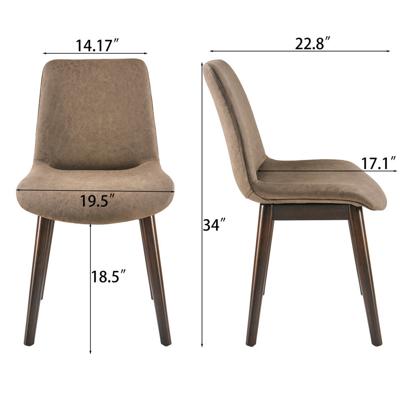 Ensemble de 2 chaises de salle à manger rembourrées Modern, Vison brun