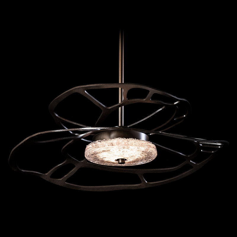 Muse LED Pendant, Dark Smoke, 5.2" H x 23.1" W x 23.1" D