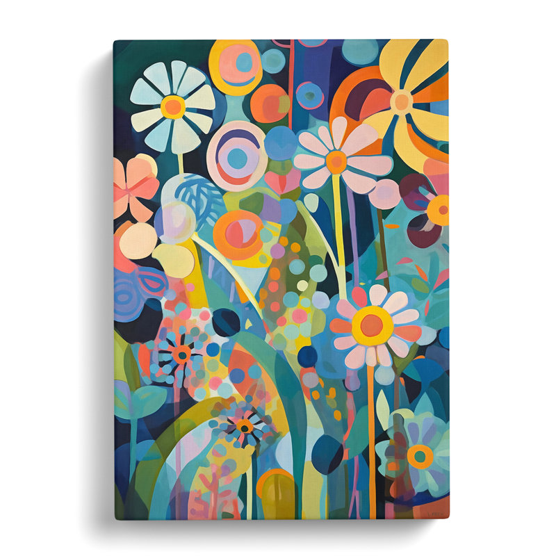 Oeste Retro Flowers Vol.1 - Wrapped Canvas, 50cm H x 35cm W