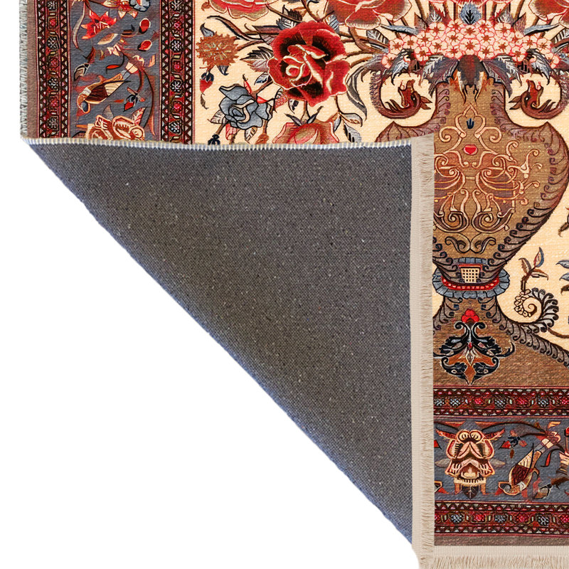 Tapis décoratif multicolore à motif frangé et à motif traditionnel, Tapis de couloir 3 pi 3,37 po x 6 pi 6,74 po