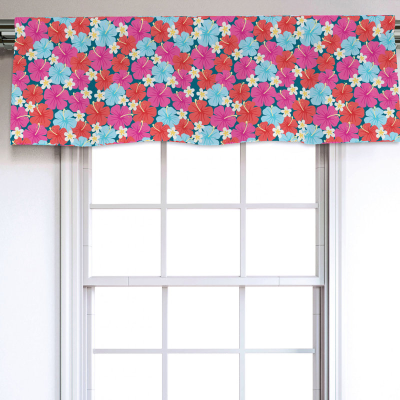 Sateen Floral Ruffled Window Valance