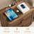 23.4"  Modern Nightstand with Charging Station and 2 Drawers, Bedside End Table for Bedroom Living Room-606802596