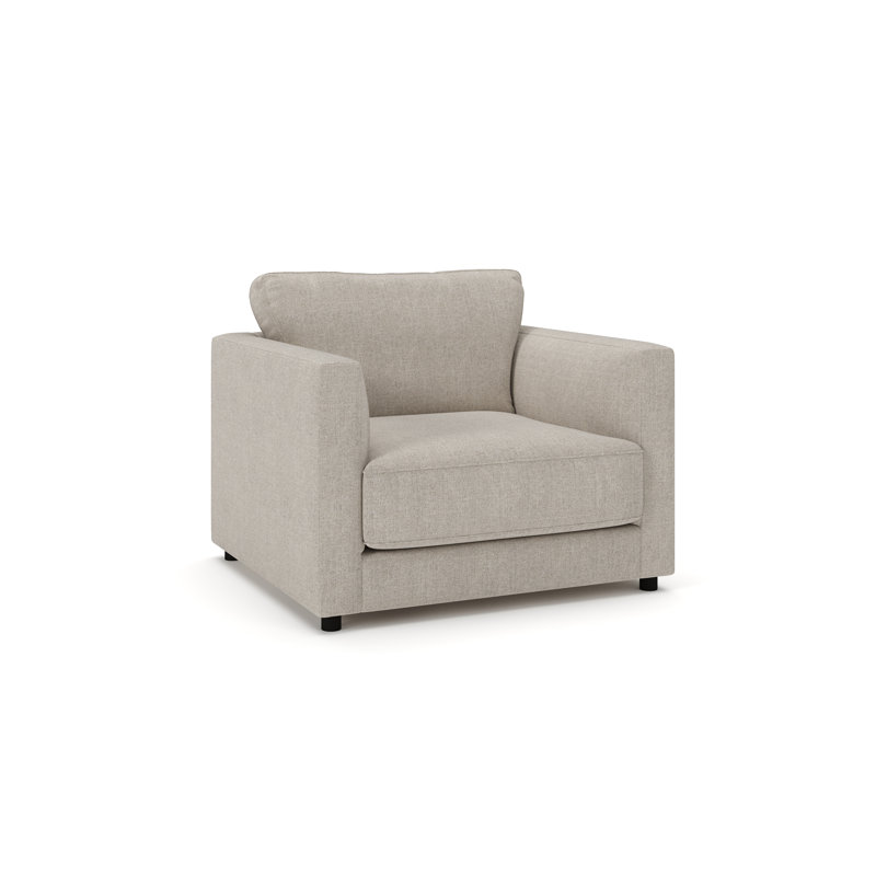 Chaise et demi rembourrée Milo, Ficelle Monique