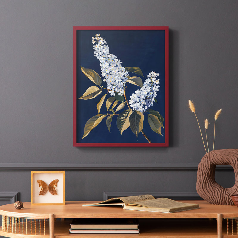 Série FLORAL CLXII - reproduction encadrée de qualité supérieure - prête à être accrochée - aucun clou requis, Cadre rouge
