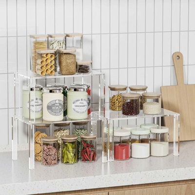 Ensemble de 4 tablettes de rangement en acrylique