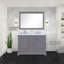 Meuble-lavabo double gris foncé 48 po X P 22 po D, avec plateau en marbre de culture-204447351