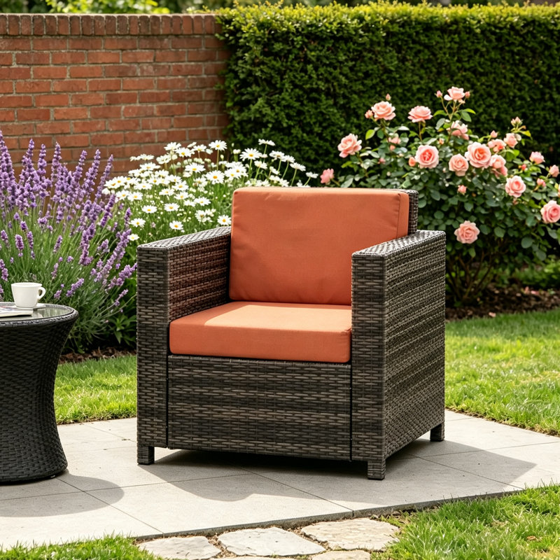 Outdoor Bench, Mixed Brown/Orange