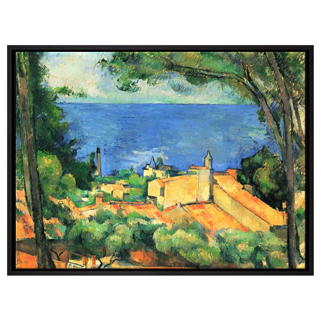 Gerahmtes Leinwandbild L'Estacque von Paul Cezanne