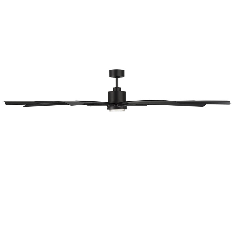 Size Matters 8-Blade Smart Ceiling Fan With Remote Control Included, Works With Alexa and iOS / Android App, Matte Black, 65"
