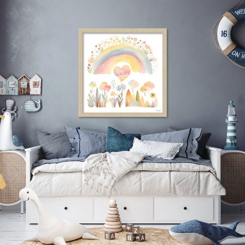 Panneau encadré Happy Rainbow 16 x 16