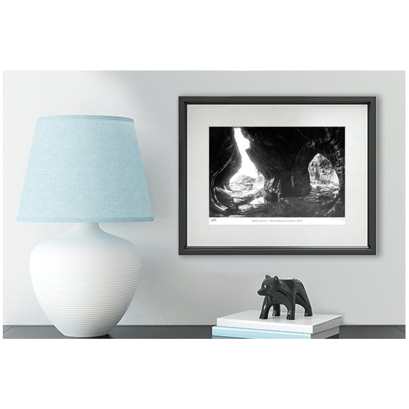 Boscastle, Pentargen Caves 1895 - Single Picture Frame Print on Wood, 40cm H x 50cm W x 2.3cm D