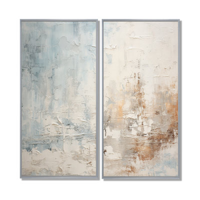 Beige bleu océan tempête II - art mural moderne