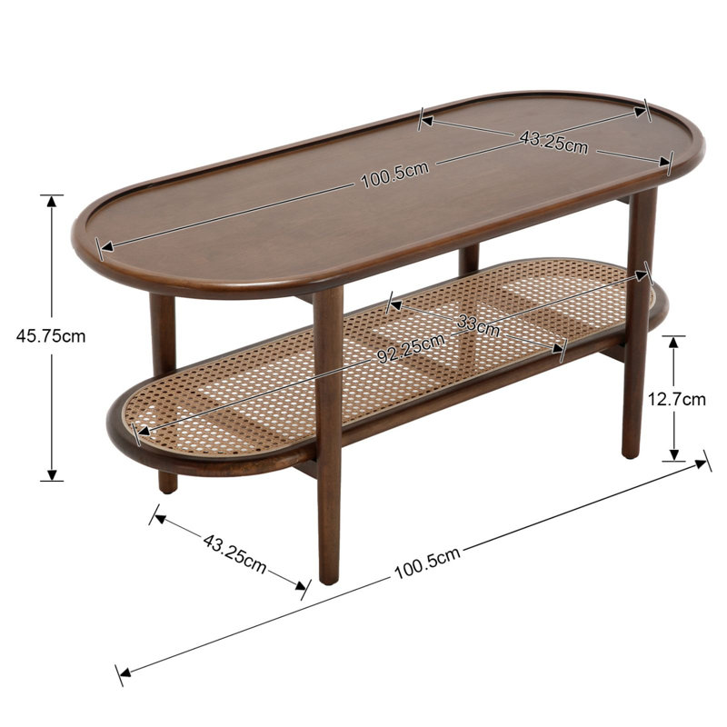 Solid Wood Coffee Table, Brown