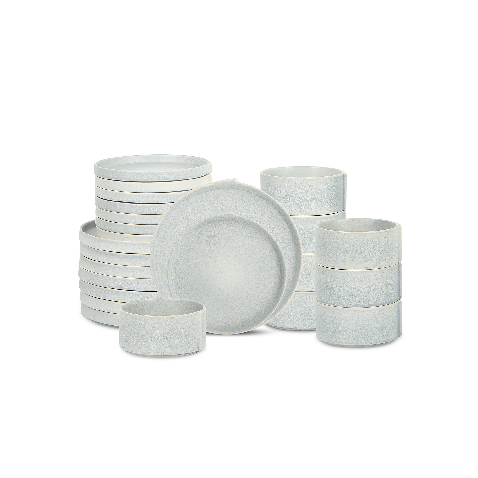 Stone Lain Bao 24-Piece Dinnerware Set Stoneware, Blue/Grey