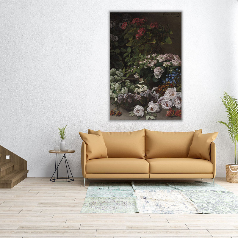 Fleurs printanières, 1864 - reproduction d'art sur toile, H 30 po x l 20 po