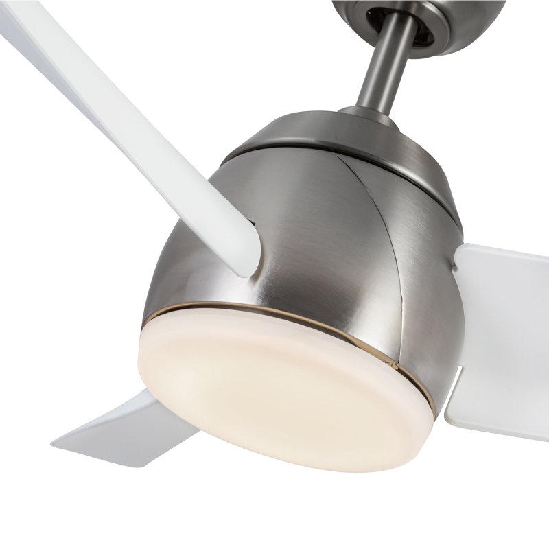 Thalia Smart LED Downrod Ceiling Fan, White, Brushed Nickel