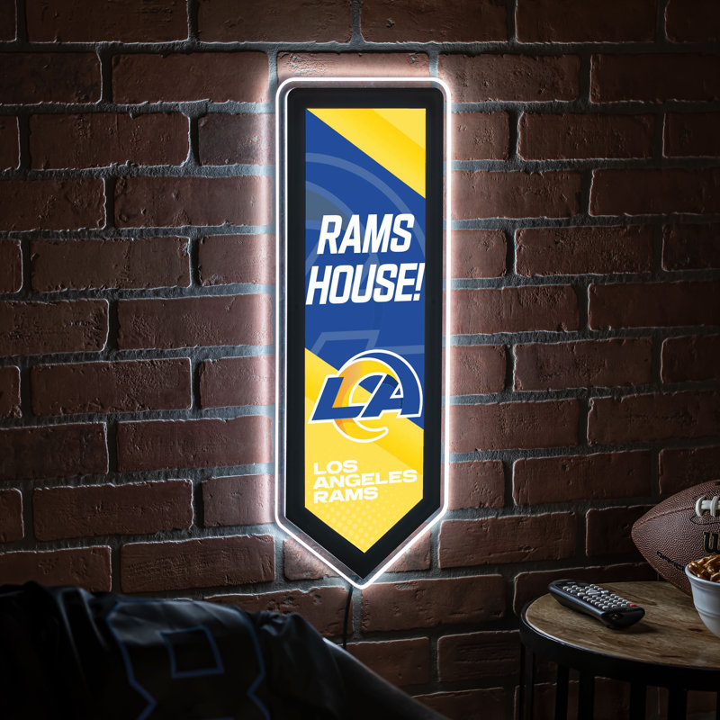 NFL LED Pennant Shaped Lighted Wall Sign, Los Angeles Rams