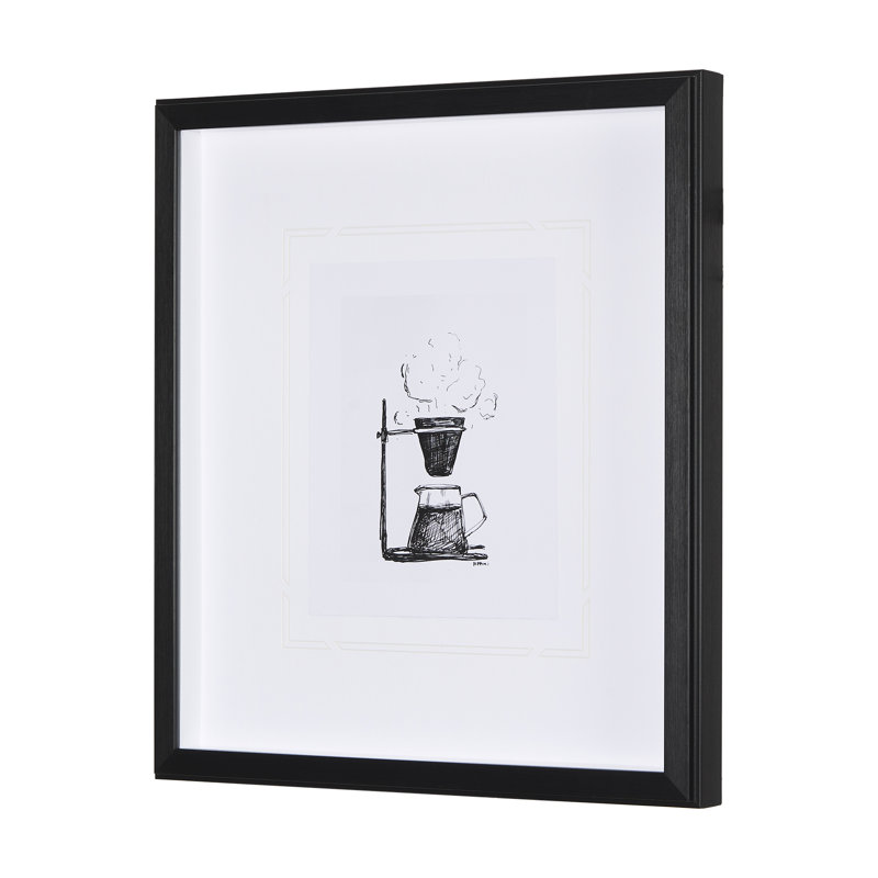 «French Press» par Simeng, reproduction d'art encadrée sous verre, Pour Over