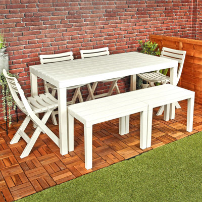 Jekori Rectangular 7 - Piece 6 - Person 138Cm L Outdoor Table Set