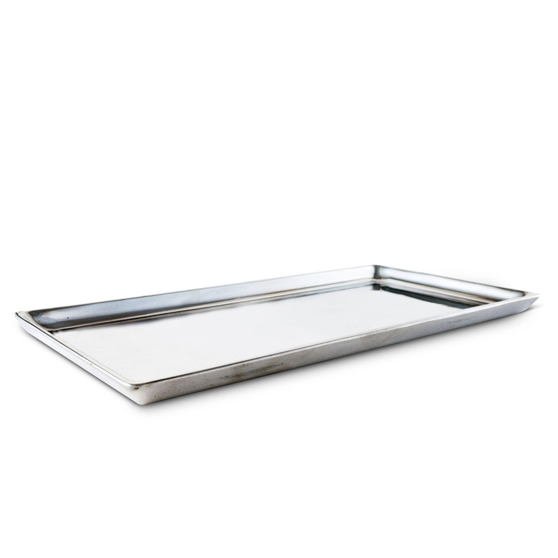 Sleek Silver 6" x 12" Engravable Aluminum Tray