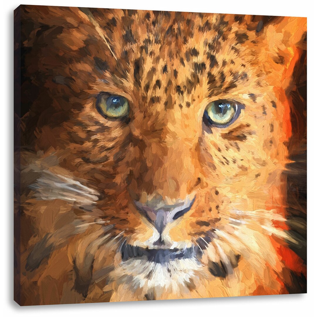 Leinwandbild Anmutiger Leopard Profil