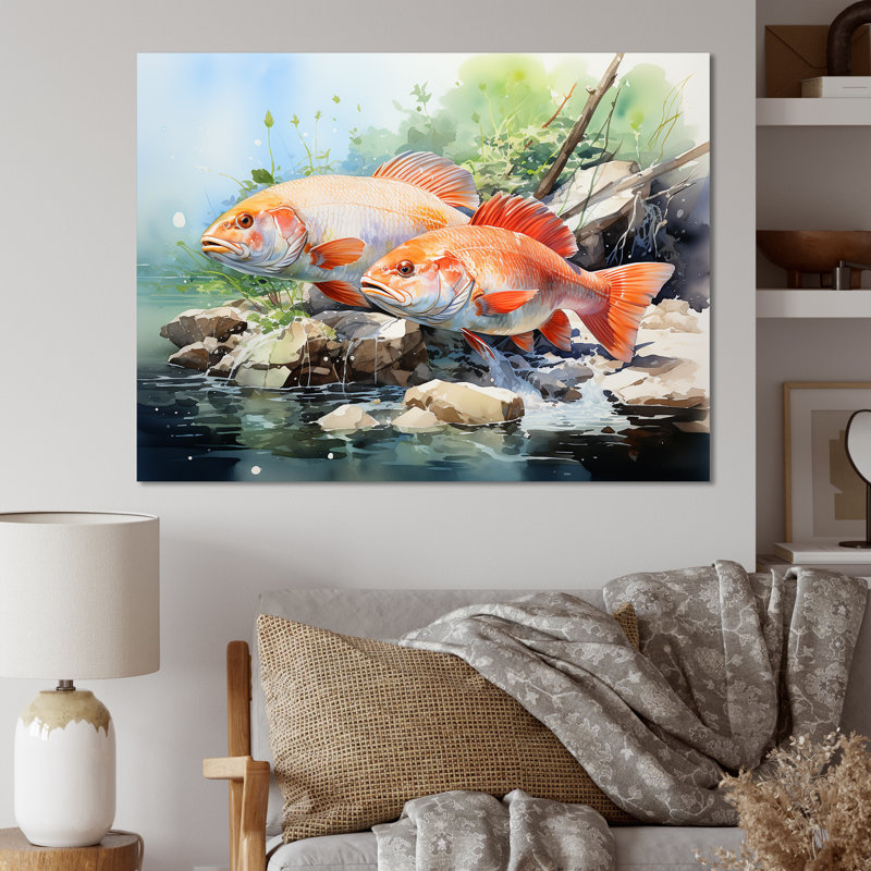 «Fishing Dreams I» sur toile, Toile tendue, 24" H x 32" W