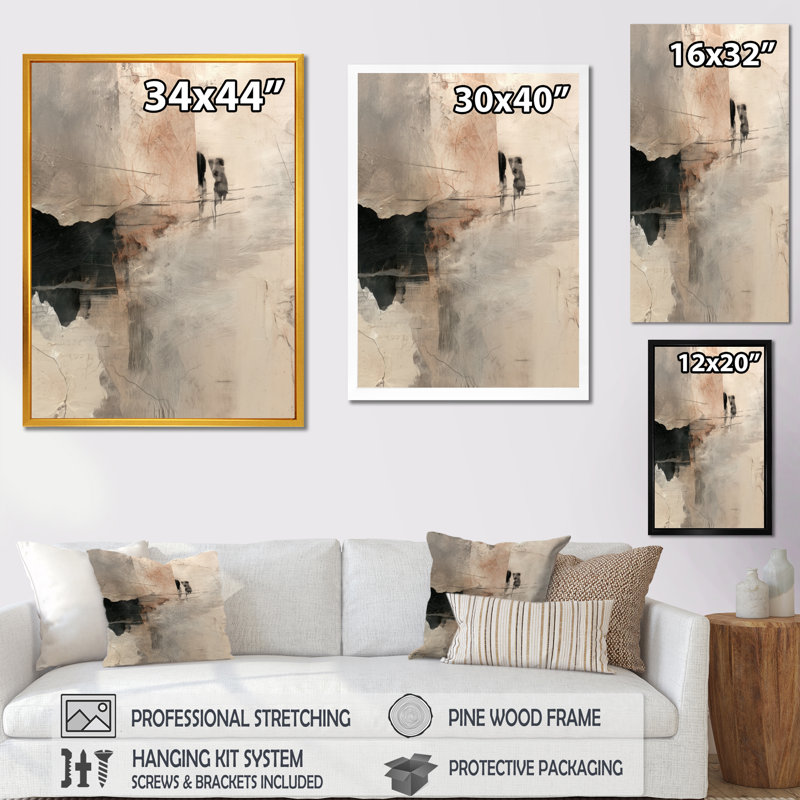 «Black and Grey Brushstroke», peinture abstraite, impression sur toile, collage mural abstrait noir, H 60 po x l 28 po