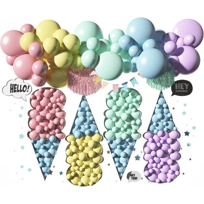 Pastel Balloon Garland Arch Kit With 122Pcs Latex Balloons In 5/10/12/18 Different Sizes, Macaron Perfect For Birthday Party, Graduation,Rainbow Decoration And Easter Balloons (Pastel Balloons)