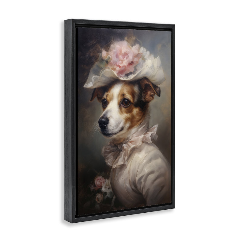 Cadre flottant Jack Russel Terrier, Cadre flottant noir de jais, H 25 po x l 17 po