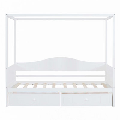 Twin Size Canopy Day Bed With 2 Drawers