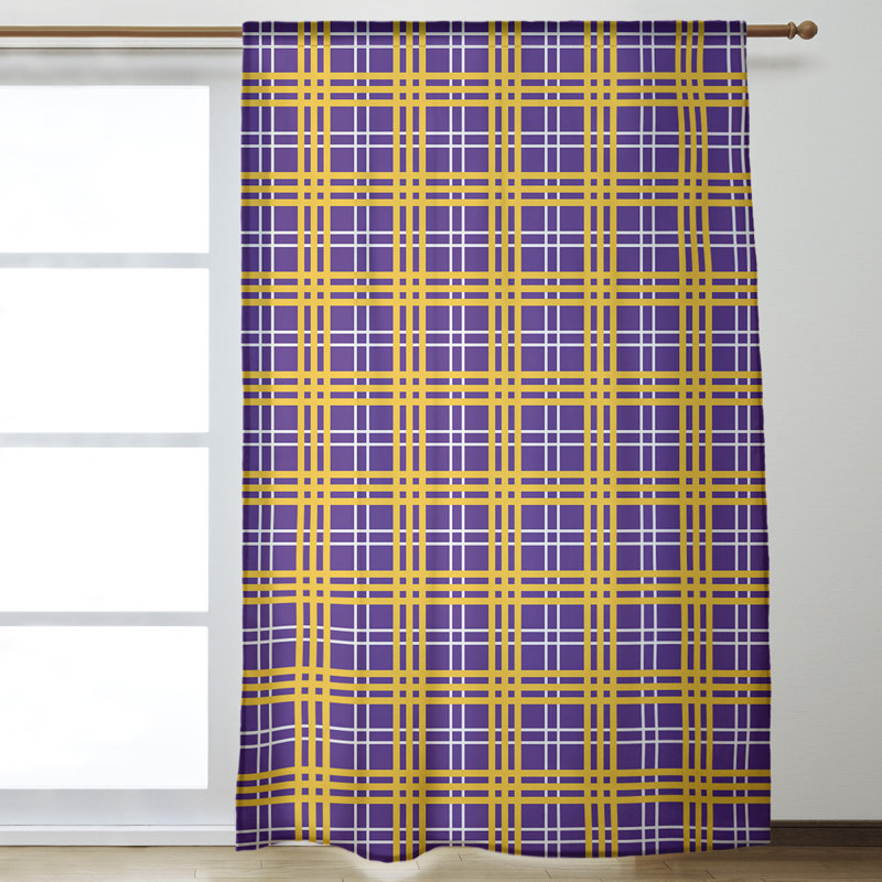 Room Darkening Curtain Single Panel, Yellow/Purple/White