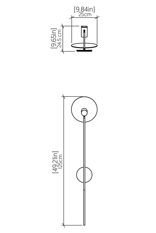 Dot 1 - Light Armed Sconce, Imbuia