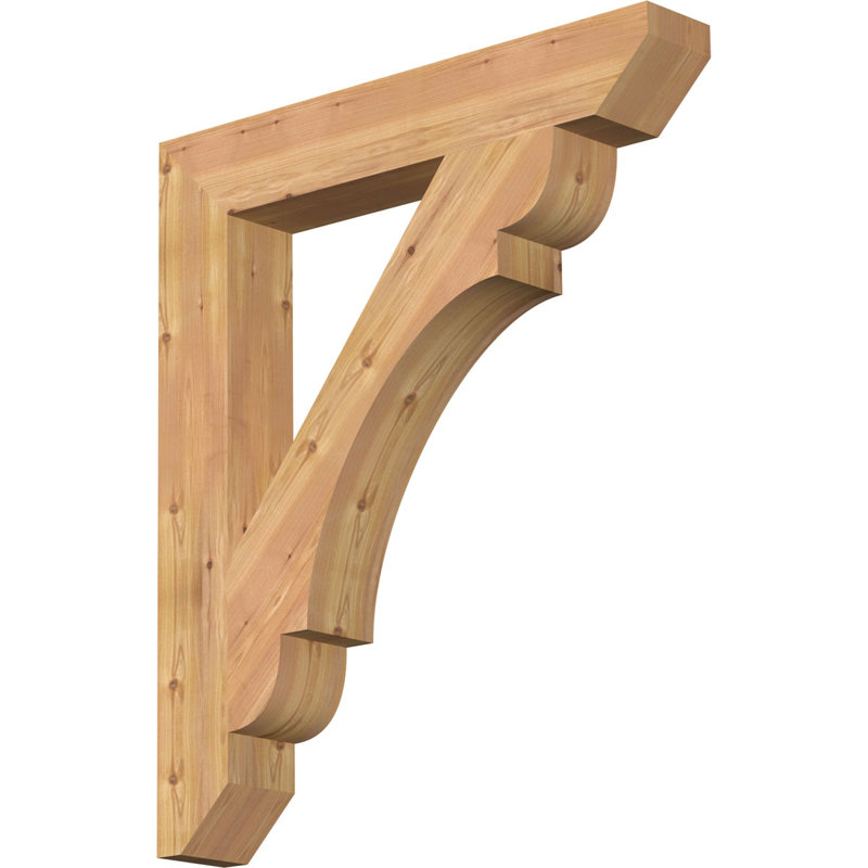 H 5.5'' W D Wood Bracket / Corbel, Western Red Cedar, 42" H x 5.5" W x 36" D