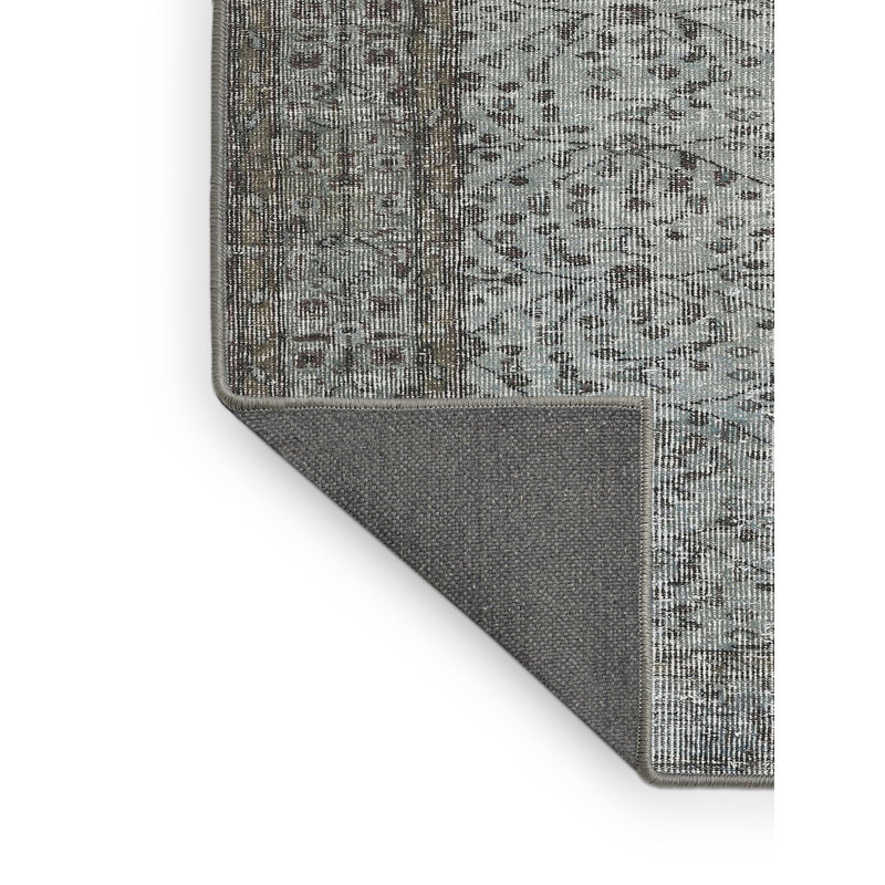 Tapis en laine gris / bleu, Rectangle 3 pi x 5 pi