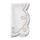 Ribbon Twirl Cotton Blend Scalloped Napkins
