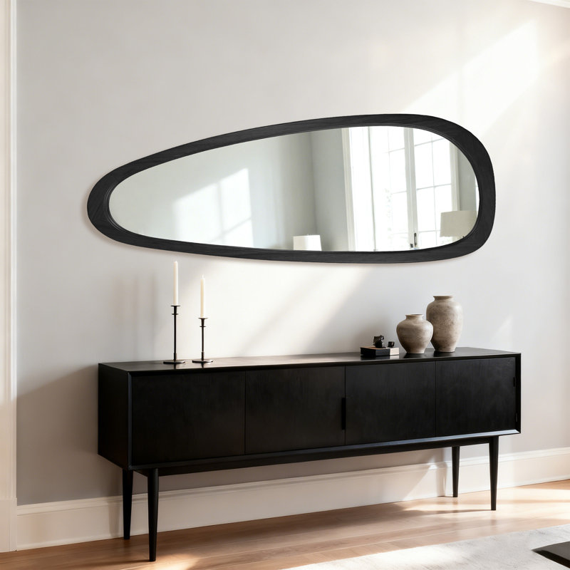 Miroir d'appoint mural Asymmetric, Noir, noir, noir, noir, 60 po x 22 po