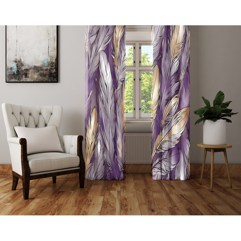 Paire de rideaux semi-transparents en polyester Aretia, L 40 po x L 82 po