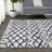 Sineu Moroccan Diamond Shag Beige/Navy Rug-2110097025